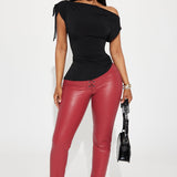 Camisa Top Valeria Ruched Boat Neck - Negro