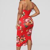 Vestido Midi Body Moves - Red Floral