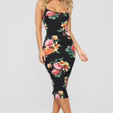 Vestido Midi Body Moves - Black Floral