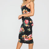 Vestido Midi Body Moves - Black Floral
