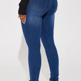 Pantalón De Mezclilla Show It Off Stretch Skinny - Deslavado Oscuro