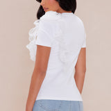 Camiseta Marielos Ruffle - Blanco