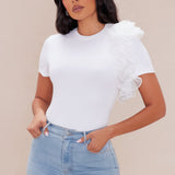 Camiseta Marielos Ruffle - Blanco