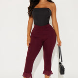 Mallas Charlotte Ruffle Capri - Vino