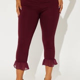 Mallas Charlotte Ruffle Capri - Vino