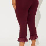 Mallas Charlotte Ruffle Capri - Vino
