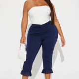 Mallas Charlotte Ruffle Capri - Azul Marino