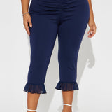 Mallas Charlotte Ruffle Capri - Azul Marino