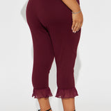 Mallas Charlotte Ruffle Capri - Vino