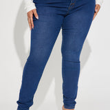 Pantalón De Mezclilla Show It Off Stretch Skinny - Deslavado Oscuro