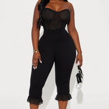 Mallas Charlotte Ruffle Capri - Negro