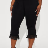Mallas Charlotte Ruffle Capri - Negro
