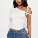 Top De Manga Larga Kendra One Shoulder - Marfil