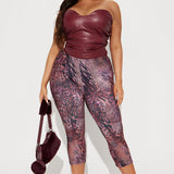 Mallas Wild Thoughts Capri - Vino Tinto/Combo