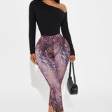 Mallas Wild Thoughts Capri - Vino Tinto/Combo