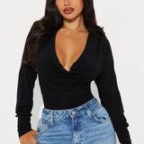Camisa Top Raylene Cowl Neck - Negro