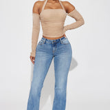 Camisa Top Charlette Mesh - Gris Pardo