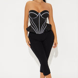 Camisa Top Zamiri Peplum - Negro