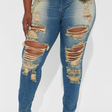 Pantalón De Mezclilla Wanna Know Tinted Stretch Skinny - Deslavado Medio
