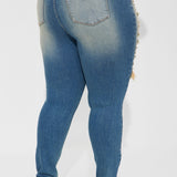 Pantalón De Mezclilla Wanna Know Tinted Stretch Skinny - Deslavado Medio