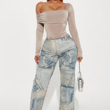Camisa Top Kinsley Off Shoulder - Moca