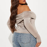 Camisa Top Kinsley Off Shoulder - Moca