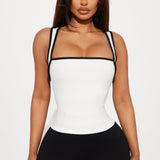 Camisa Top His Loss Contrast Trim - Blanco