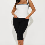 Camisa Top His Loss Contrast Trim - Blanco