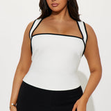 Camisa Top His Loss Contrast Trim - Blanco