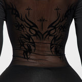 Vestido Mini Rebel Soul Sheer - Negro