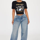 Camiseta Nirvana Unplugged Baby - Negro