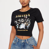 Camiseta Nirvana Unplugged Baby - Negro