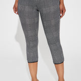 Mallas Jazlyn Houndstooth Capri - Blanco Negro