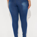 Pantalón De Mezclilla Ajustado Con Stretch Vibe Check Curvy - Deslavado Oscuro