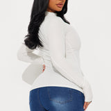 Camisa Top Harmony Ribbed - Marfil