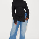 Camisa Top Harmony Ribbed - Negro