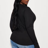 Camisa Top Harmony Ribbed - Negro