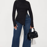 Camisa Top Harmony Ribbed - Negro