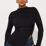 Camisa Top Harmony Ribbed - Negro