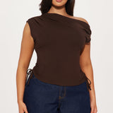 Camisa Top Vera One Shoulder - Chocolate