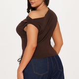 Camisa Top Vera One Shoulder - Chocolate