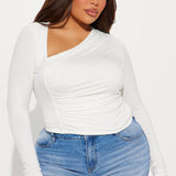 Camisa Top Lost Your Chance Ruched - Blanco