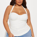 Camiseta Sin Mangas Just A Feeling Ruched - Blanco