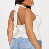 Camiseta Sin Mangas Just A Feeling Ruched - Blanco