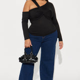 Camisa Top Emory Twist Off Shoulder - Negro