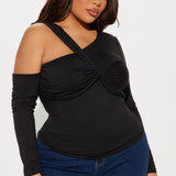 Camisa Top Emory Twist Off Shoulder - Negro