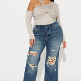 Camisa Top Emory Twist Off Shoulder - Crema