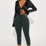 Mallas Daniella Pintuck Ponte Capri - Verde Oscuro