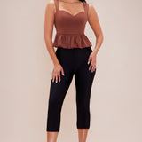 Camisa Top Valerie Peplum Corset - Chocolate