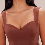 Camisa Top Valerie Peplum Corset - Chocolate
